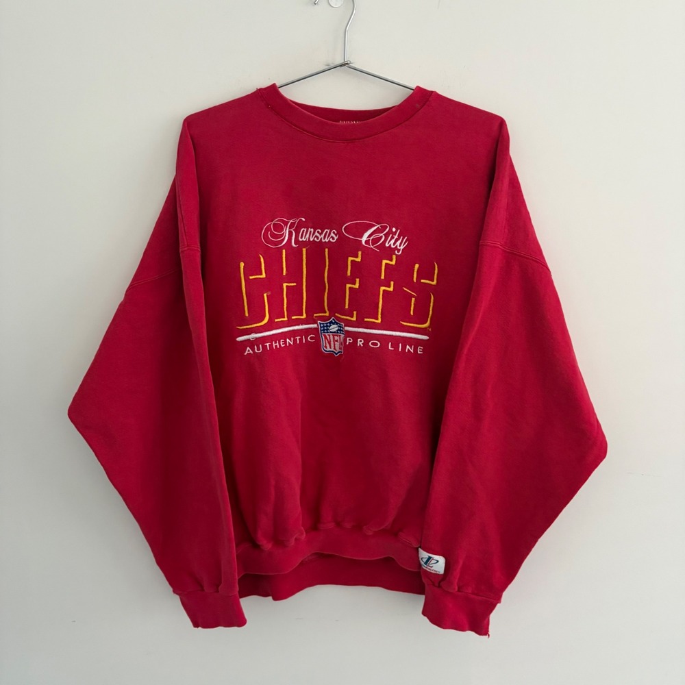 Kansas City Chiefs Logo Athletic Sweatshirt XL Red NFL Pro Line Vintage
